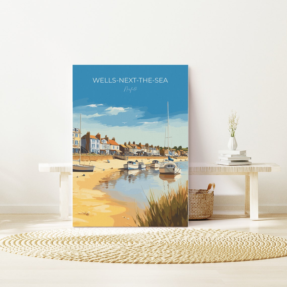 Wells Next The Sea Travel Print Travel Poster Of Wells Next The Sea Norfolk England Norfolk Art Norfolk Gift Wall Art Print - Image 3