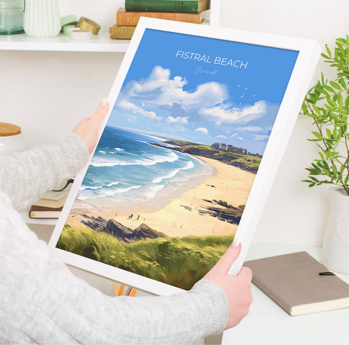 Fistral Beach Cornwall Golden Sand Waves Beach View Travel Poster - Image 5