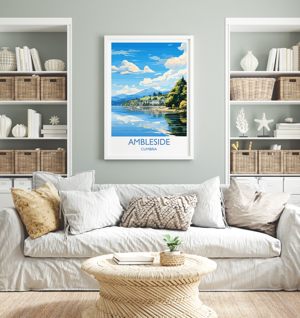 Ambleside Travel Poster, Lake District Art Print - Image 4