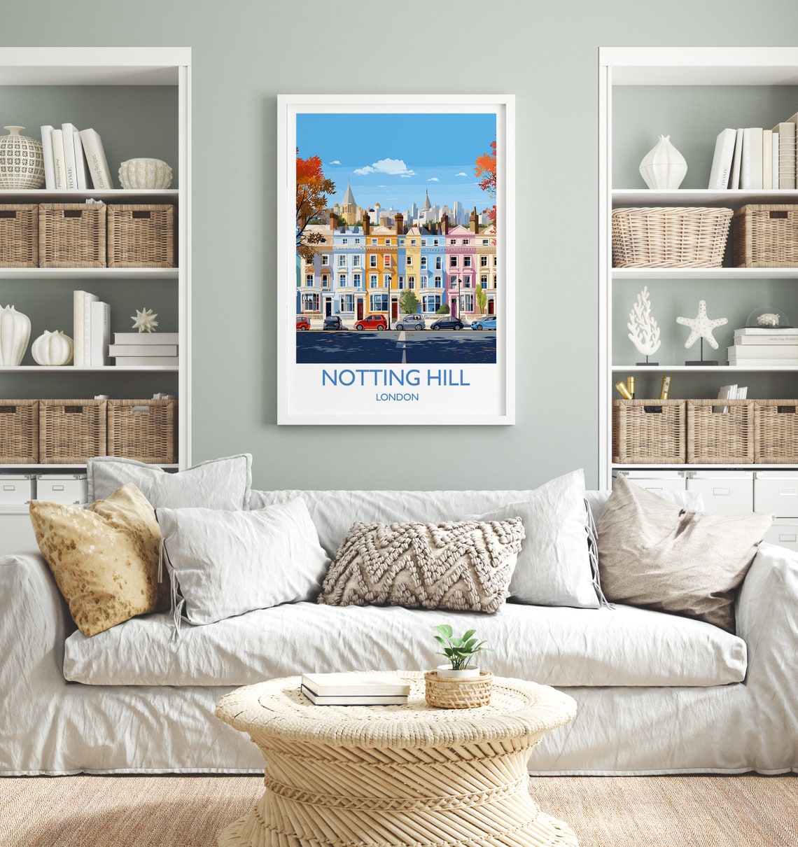 Notting Hill Travel Print Travel Poster Of Notting Hill London Poster Notting Hill Gift Notting Hill Art London Art Uk Travel Gift - Image 4