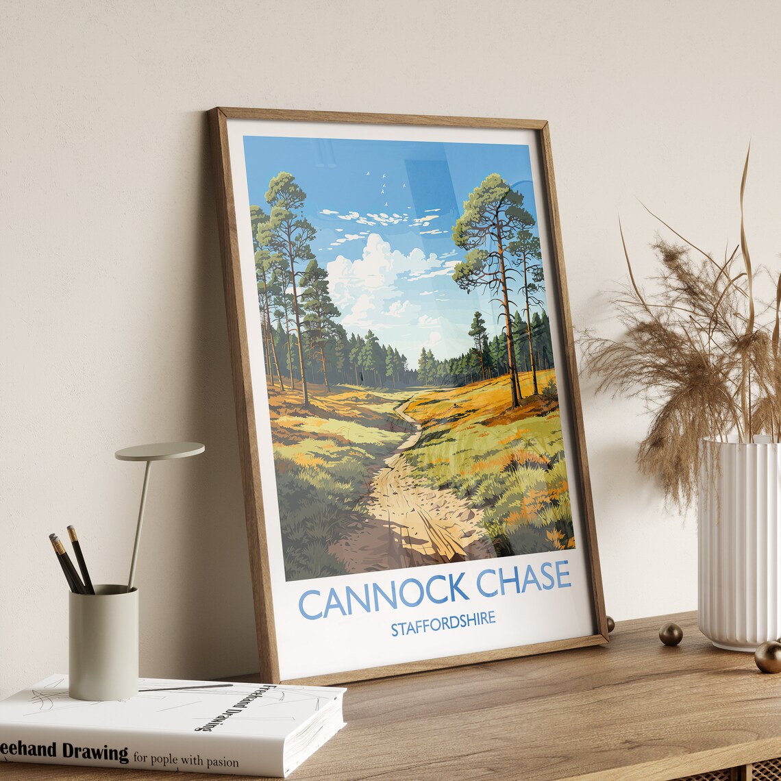 Cannock Chase Staffordshire Pine Forest Trail Vintage Poster - Image 2