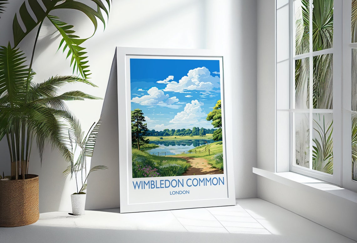 Wimbledon Common Travel Print Travel Poster Of Wimbledon Common London Poster Wimbledon Common Art Gift London Art Lovers Uk Travel Gift - Image 3