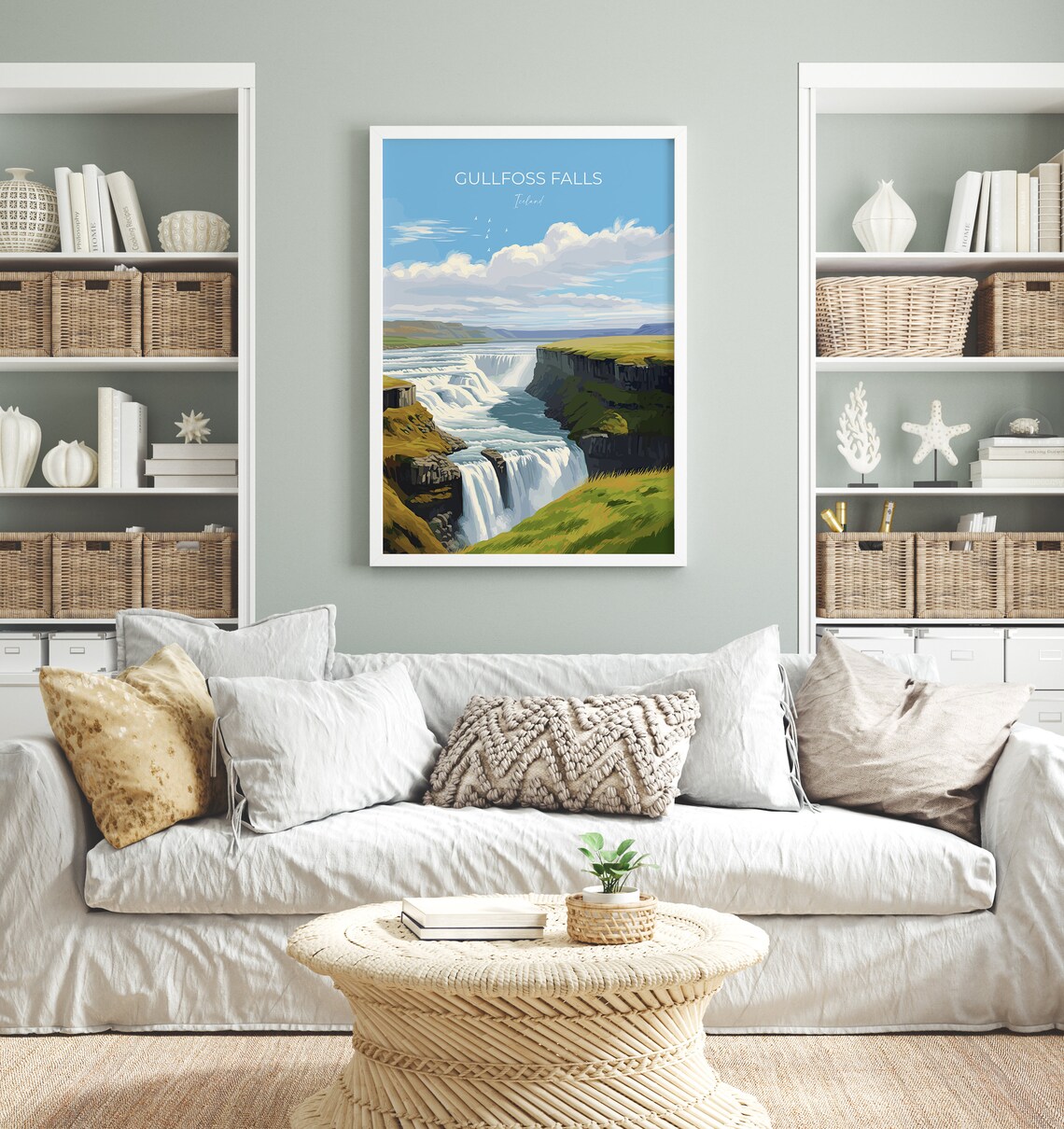 Gullfoss Falls Travel Poster, Iceland Art Print - Image 4
