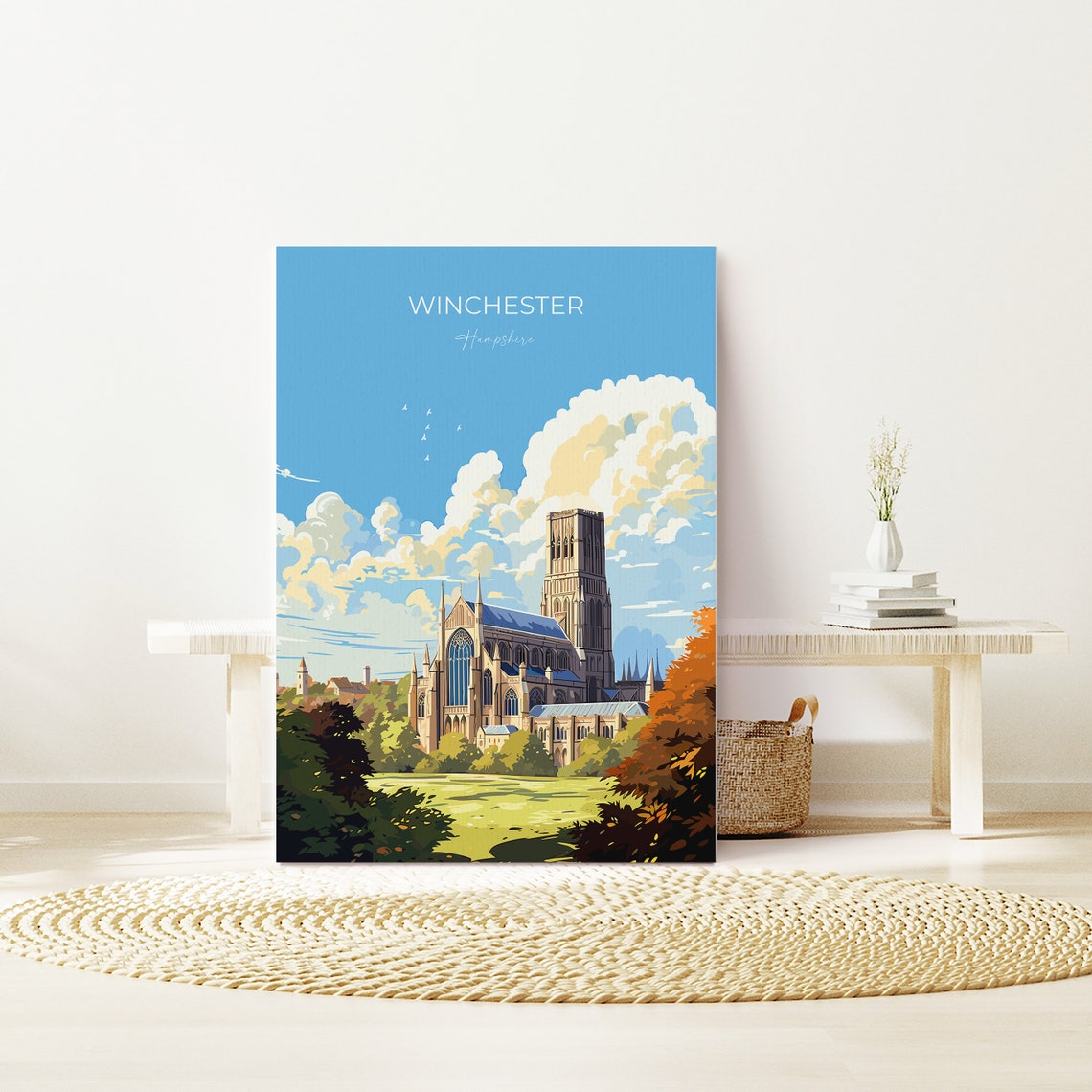 Winchester Travel Poster Wall Art Travel Print Of Winchester England Hampshire Art Lovers Gift English Countryside - Image 3