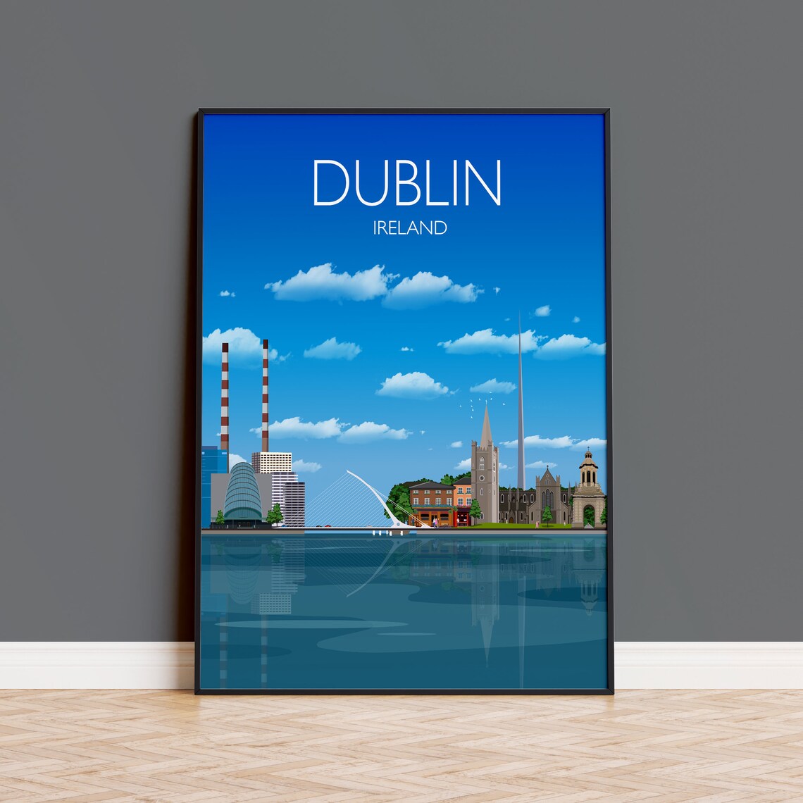 Dublin Travel Poster, Ireland City Print