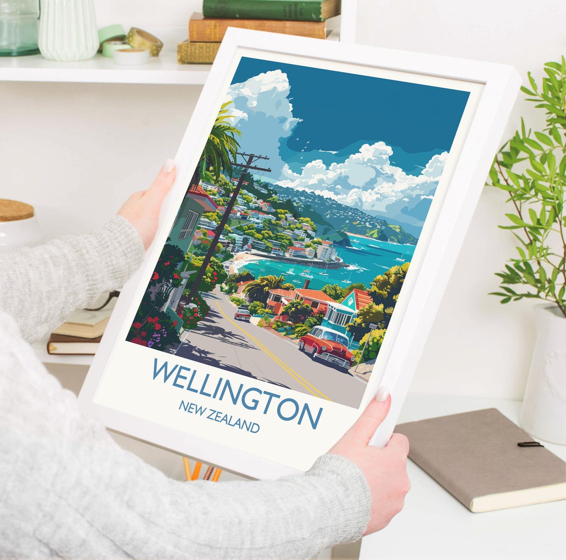 Wellington Travel Print Travel Poster Of Wellington New Zealand Art Lovers Gift Wellington Wall Art - Image 3