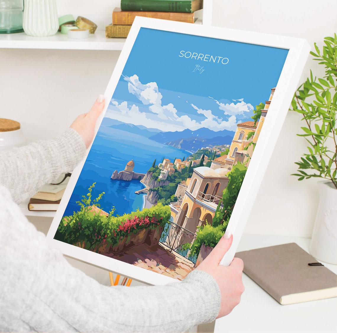 Sorrento Italy Sea Cliffs Terrace View Coast Scene Travel Poster - Image 5