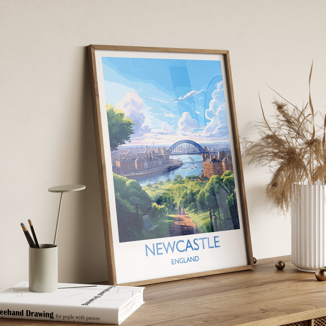 Newcastle Travel Poster, Tyne And Wear Art Print - Image 3