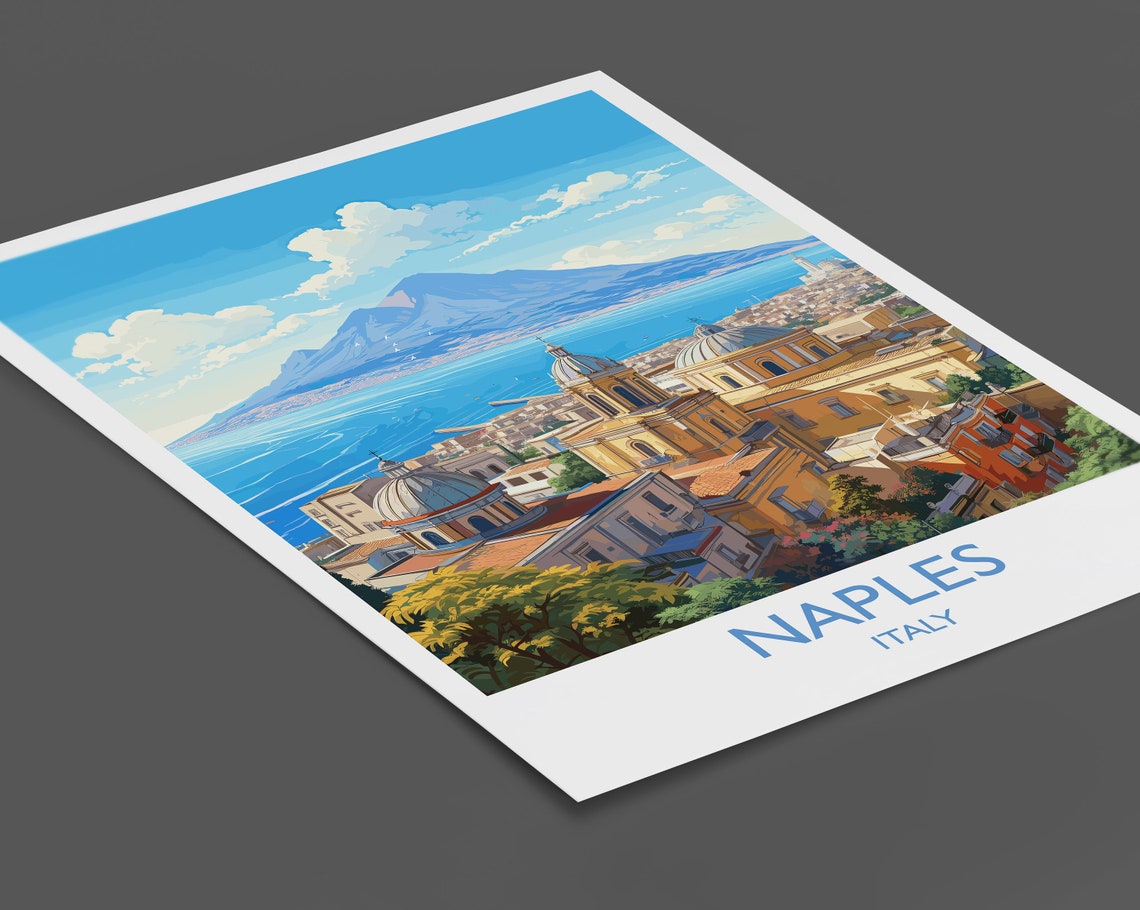 Naples Travel Print Travel Poster Of Naples Italy City Of Naples Italy Art Lovers Gift Naples Wall Art Print - Image 2