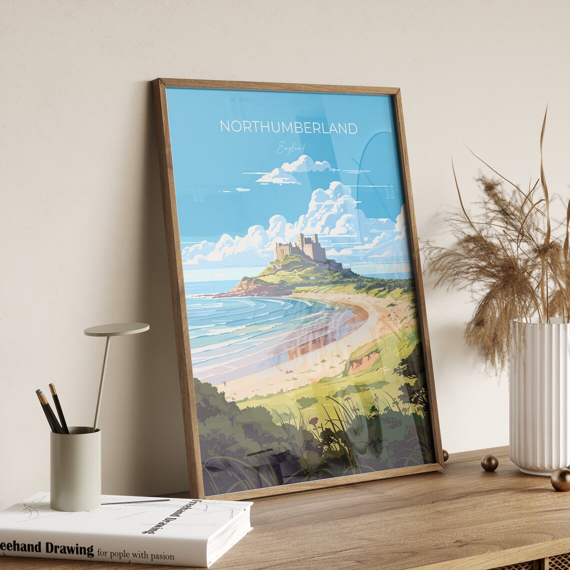 Northumberland Travel Poster, Northumberland Coast England - Image 2