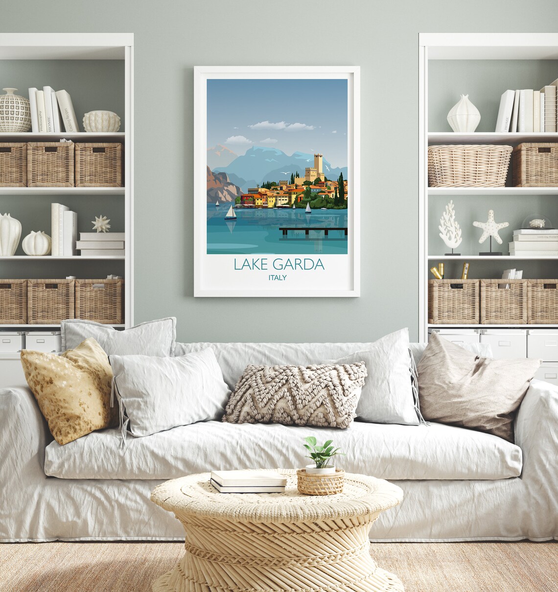 Lake Garda Travel Print Italy Art Gift Poster - Image 2