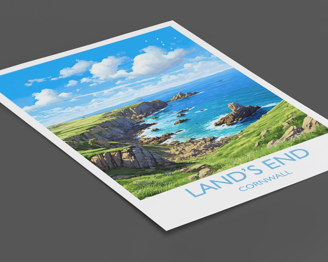 Lands End Travel Poster, Cornwall England Art Print - Image 2