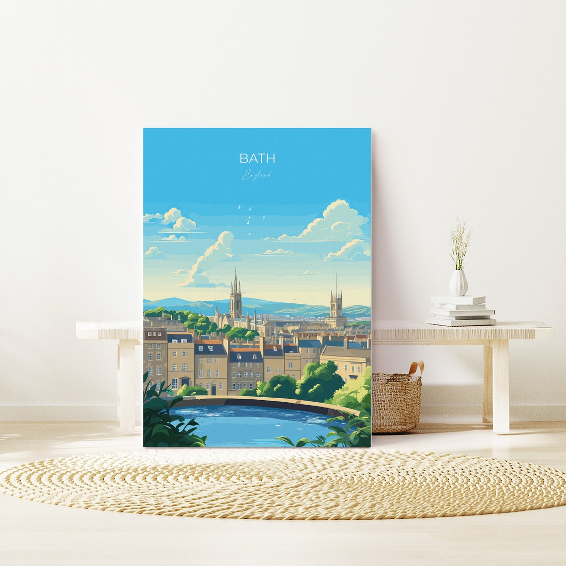 Bath England Historic Georgian City Abbey View Travel Poster - Image 3
