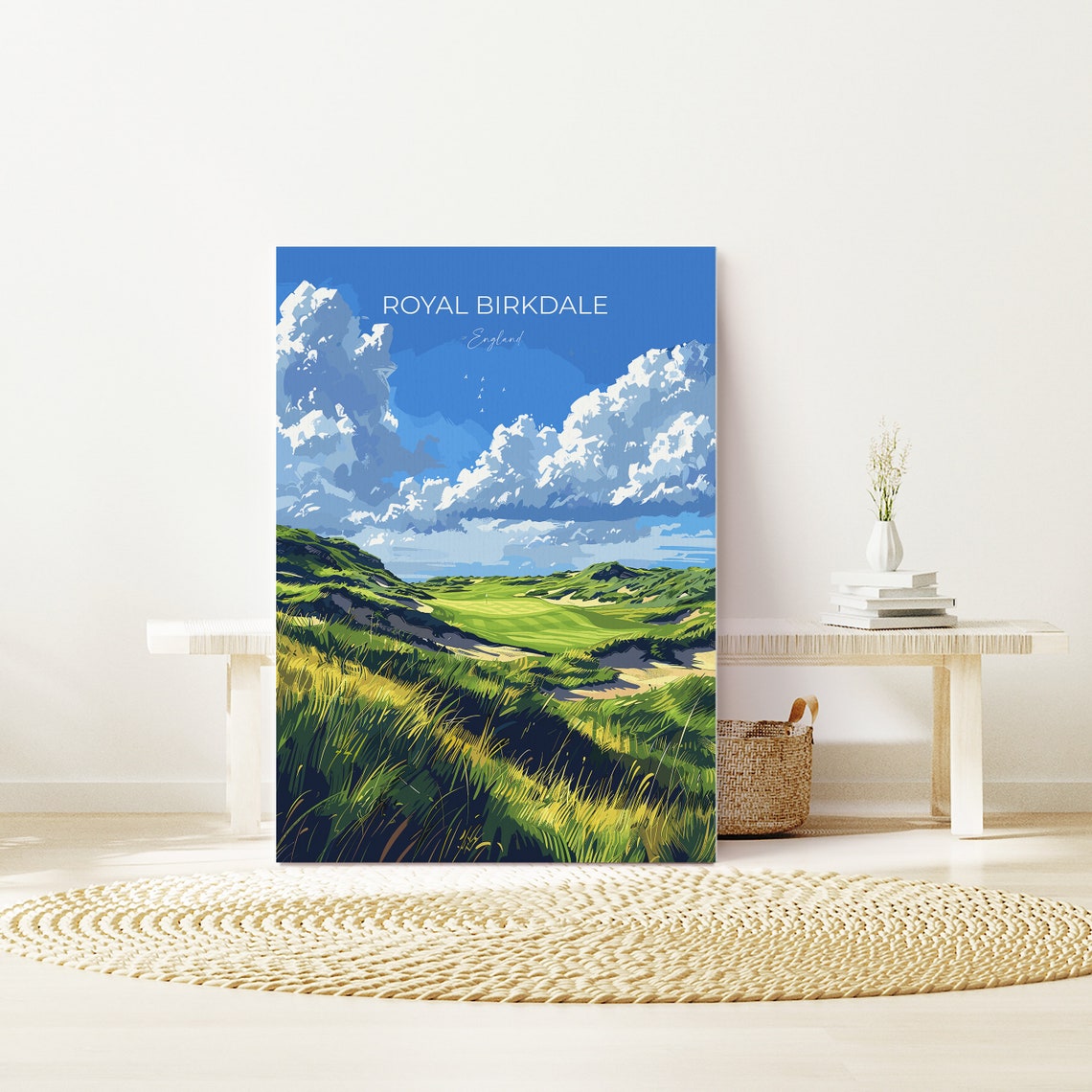 Royal Birkdale England Links Golf Course Dunes Script Poster - Image 2