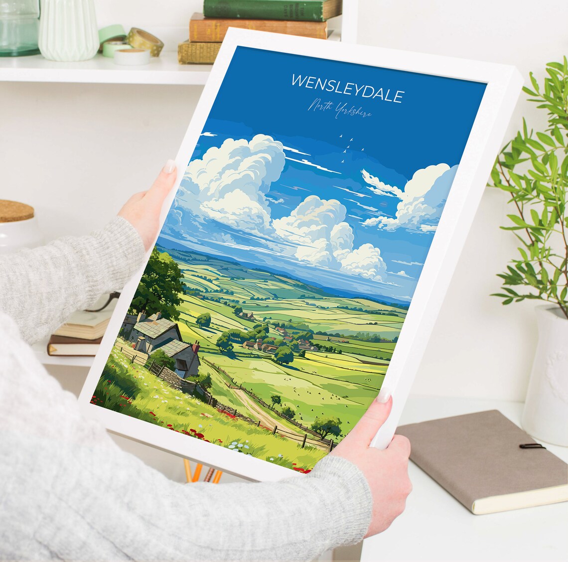 Wensleydale Travel Poster, English Countryside Art - Image 3