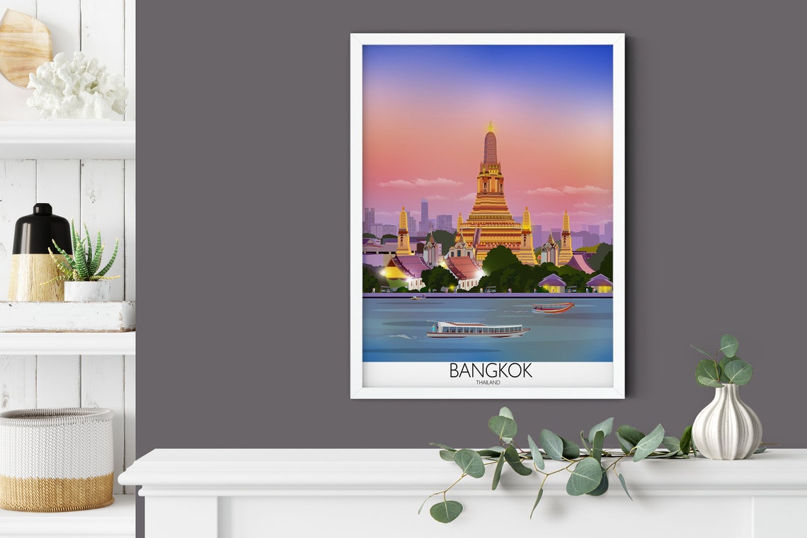 Travel Poster Of Bangkok Travel Print Of Bangkok Bangkok Thailand Bangkok Travel Poster Bangkok Cityscape - Image 4
