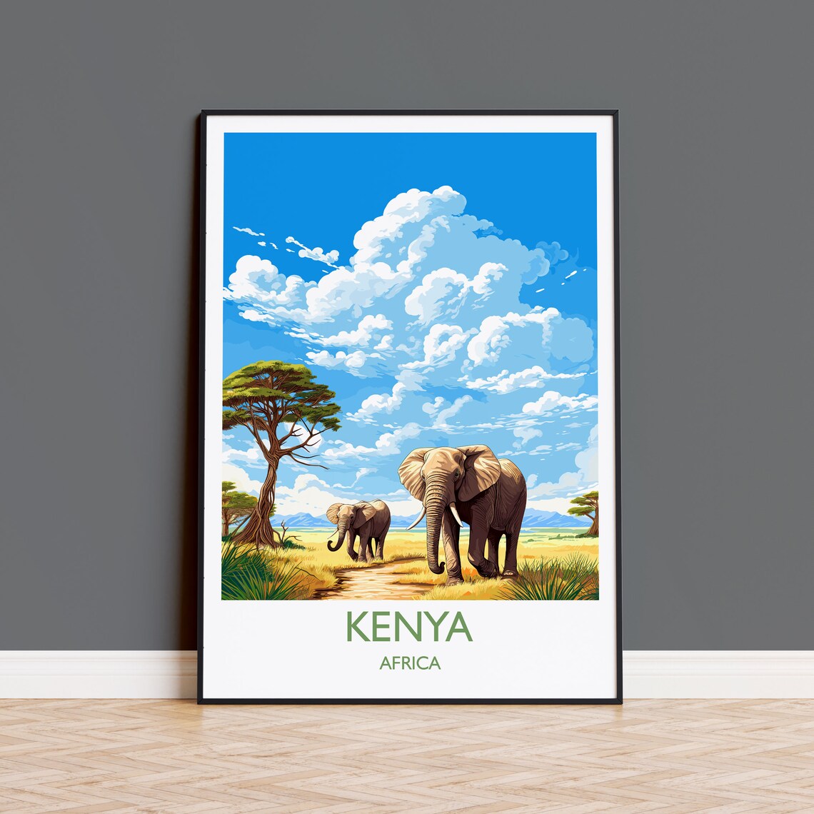 Kenya Travel Poster Travel Print Of Kenya Kenya Gift Africa Africa Art Gift Wall Art Print