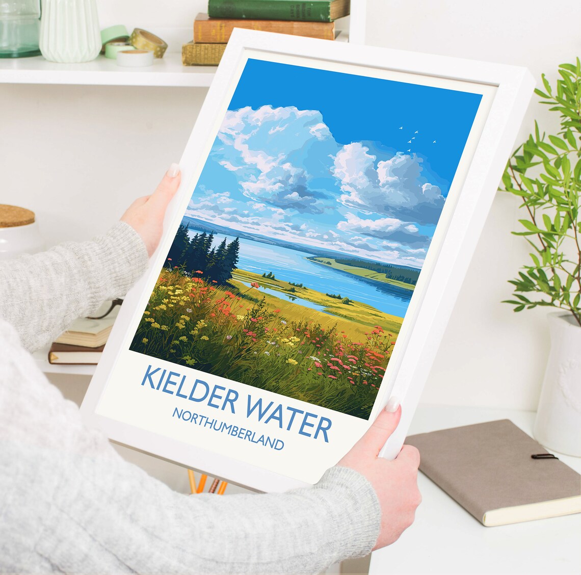 Kielder Water Northumberland Reservoir Meadow Wildflowers Poster - Image 5
