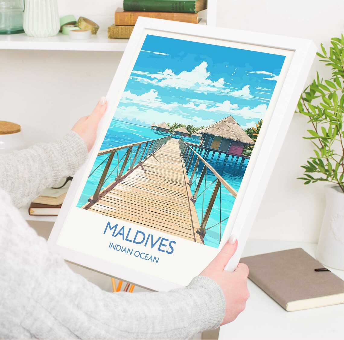 Maldives Travel Poster, Indian Ocean Place Print - Image 5
