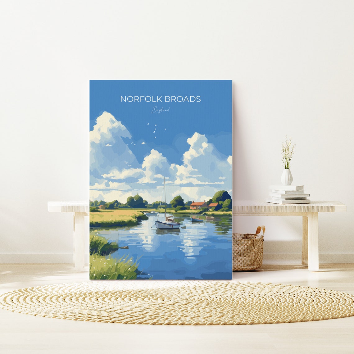 Norfolk Broads Print Wall Art Travel Poster Of Norfolk Broads England Norfolk Broads Art Gift English Countryside Art Lovers Gift - Image 3