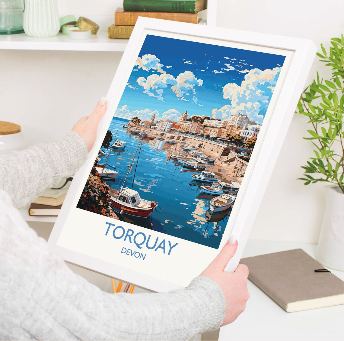 Torquay Devon Fishing Boats Harbor Quay Seaside Travel Poster - Image 5