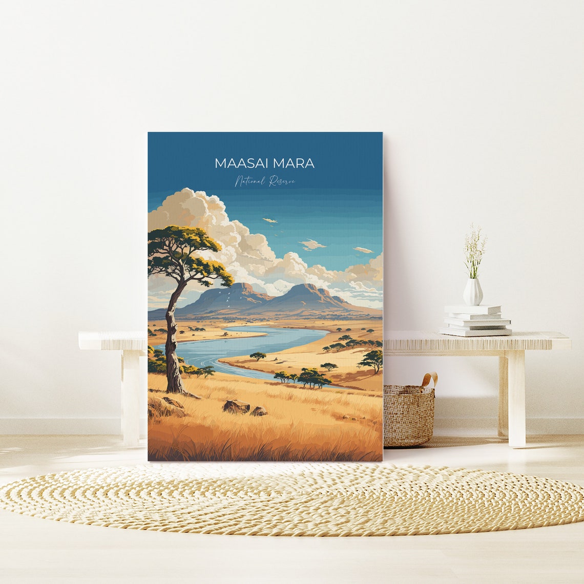 Maasai Mara National Reserve Golden River Plains Landscape Poster - Image 2