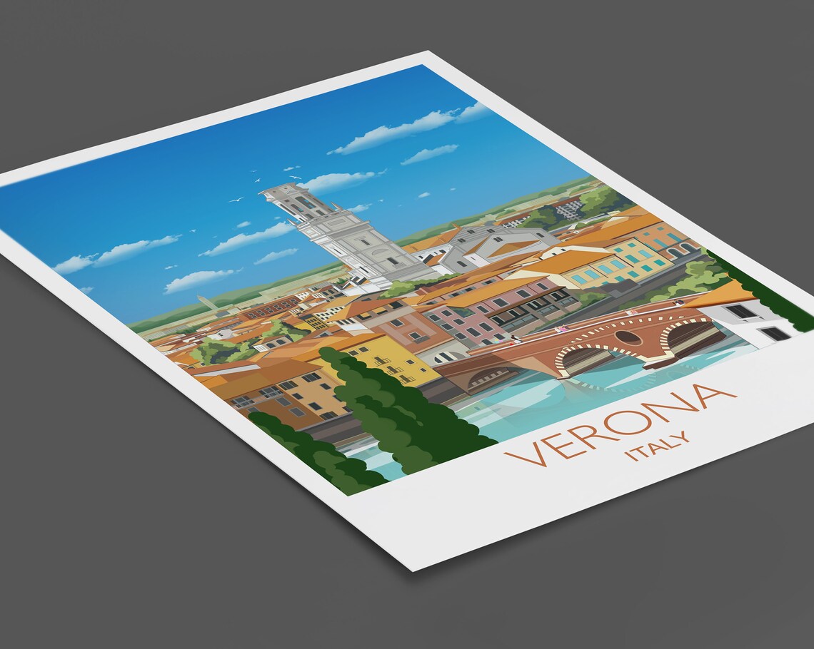 Verona Travel Poster, Italy Travel Poster Art Print - Image 2