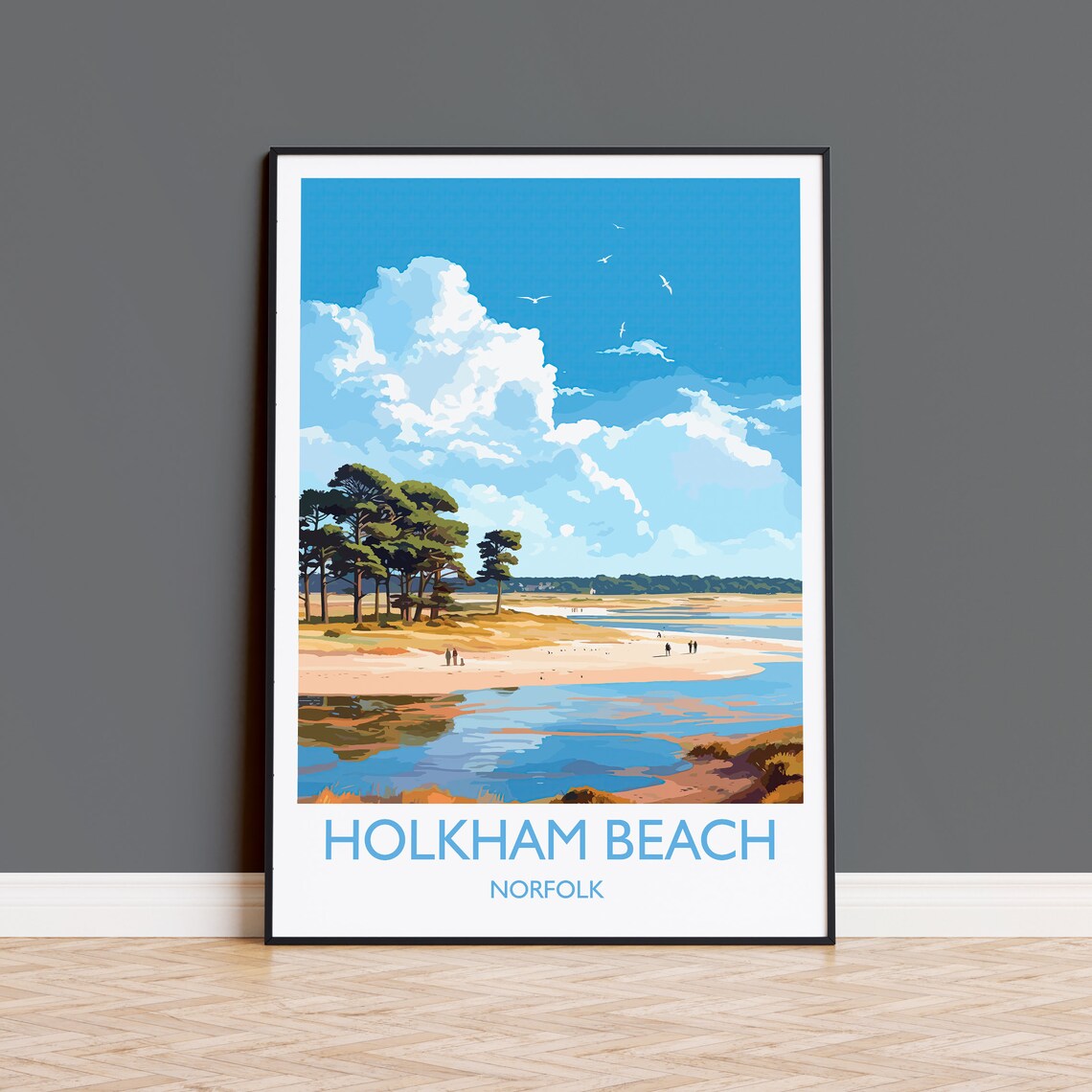 Holkham Beach Norfolk Gift Wall Art Print