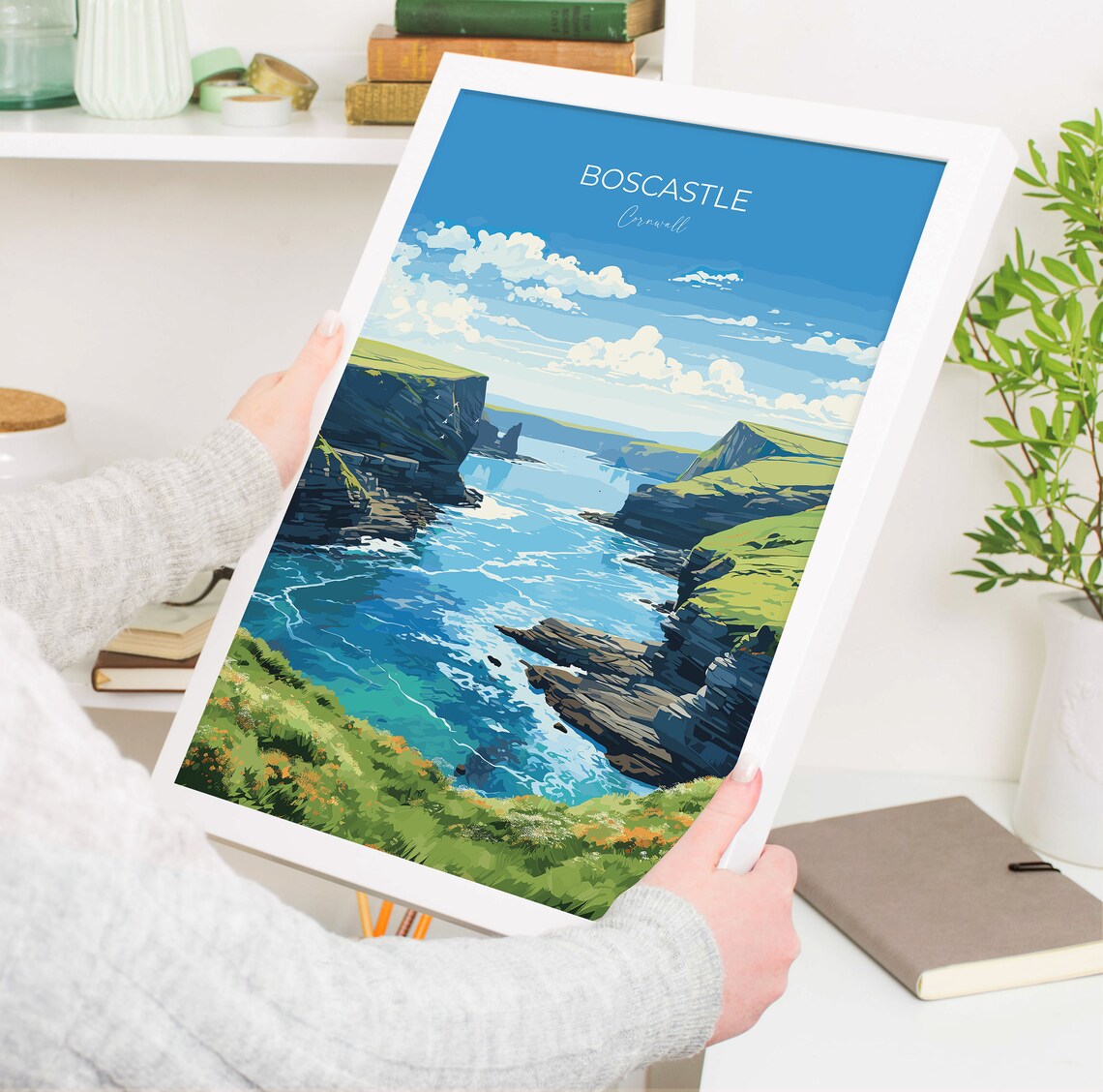 Boscastle Travel Poster, Cornwall England Art Print - Image 5