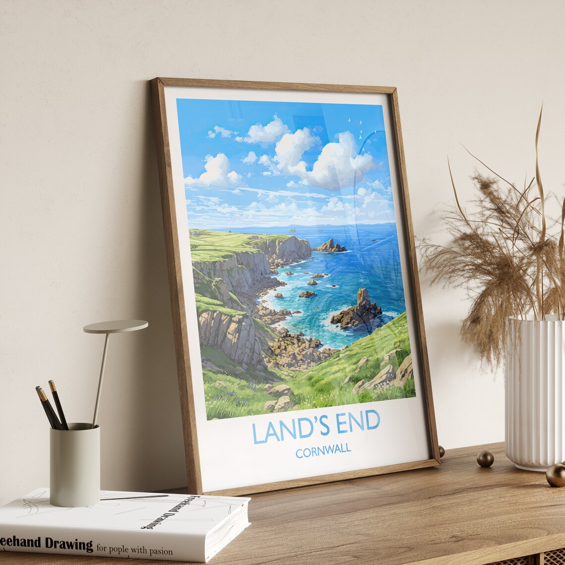 Lands End Travel Poster, Cornwall England Art Print - Image 3
