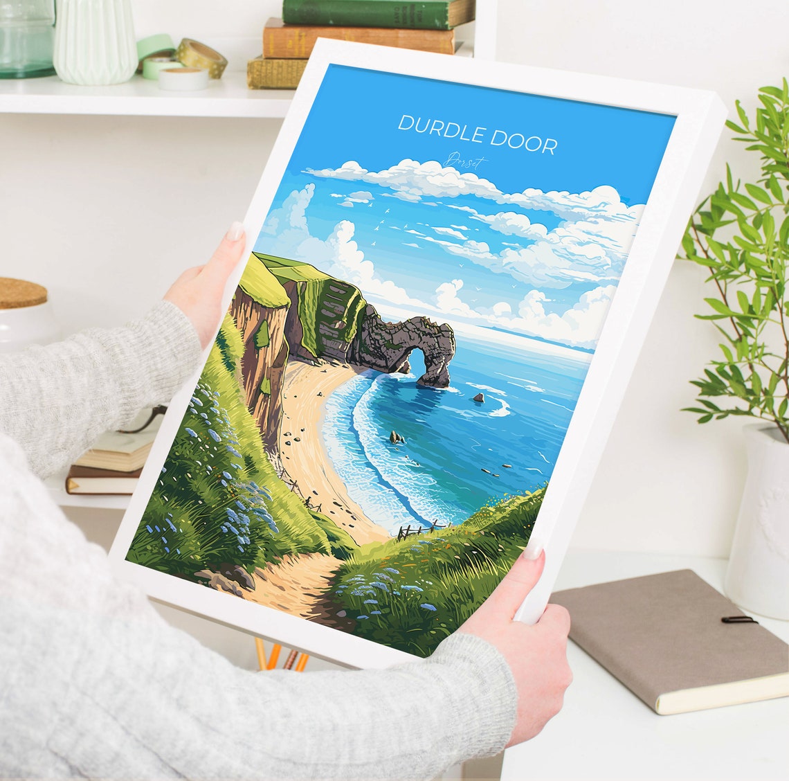 Durdle Door Dorset Iconic Limestone Arch Coastal View Poster - Image 5