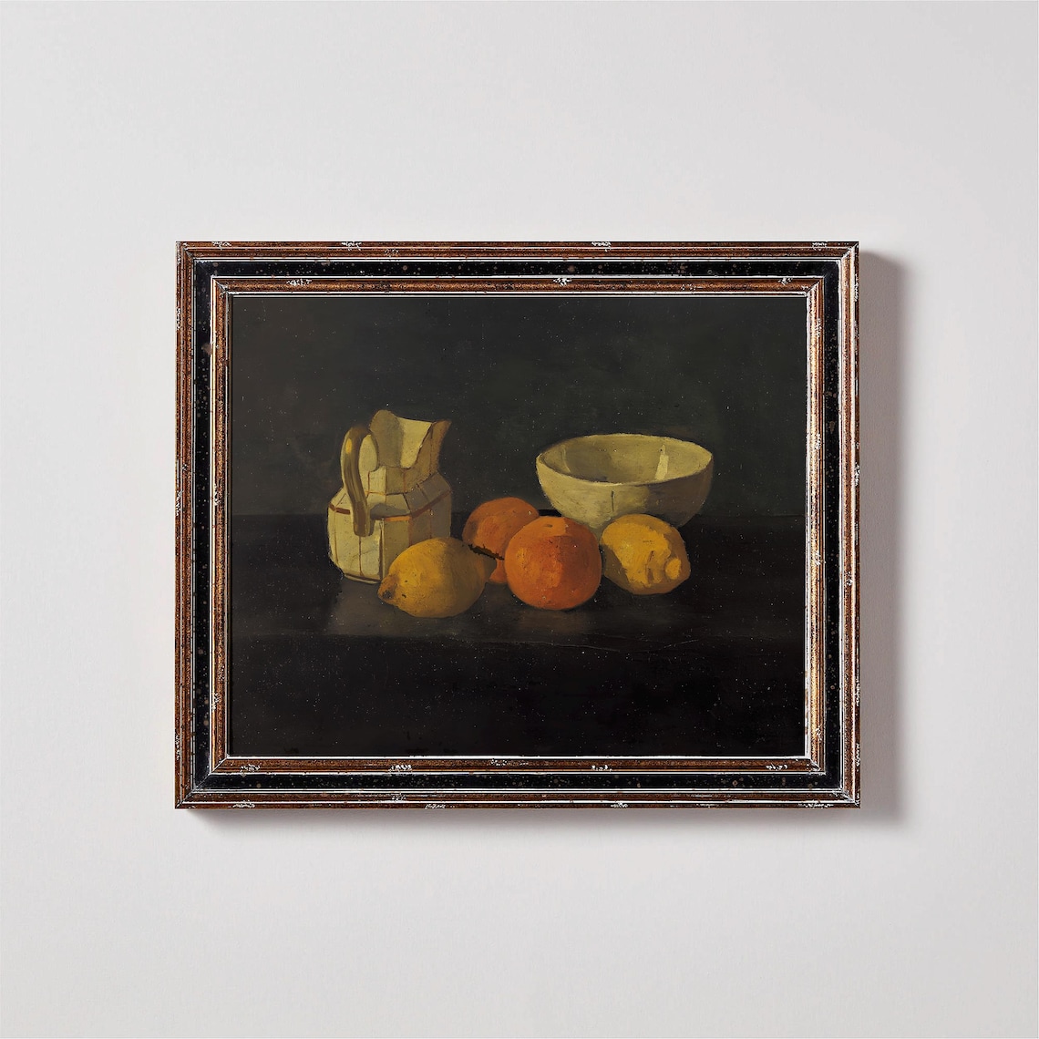 Ripe Oranges Still Life Vintage Citrus Fruit Oil Painting Poster