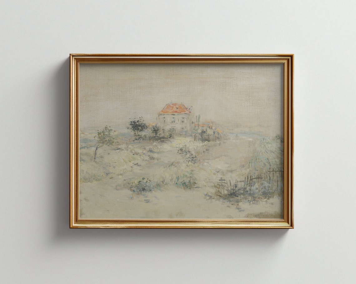 Soft Impressionist European Countryside Villa Landscape Print