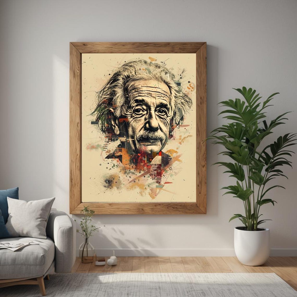 Albert Einstein Portrait Color Splash Art Genius Science Poster - Image 2