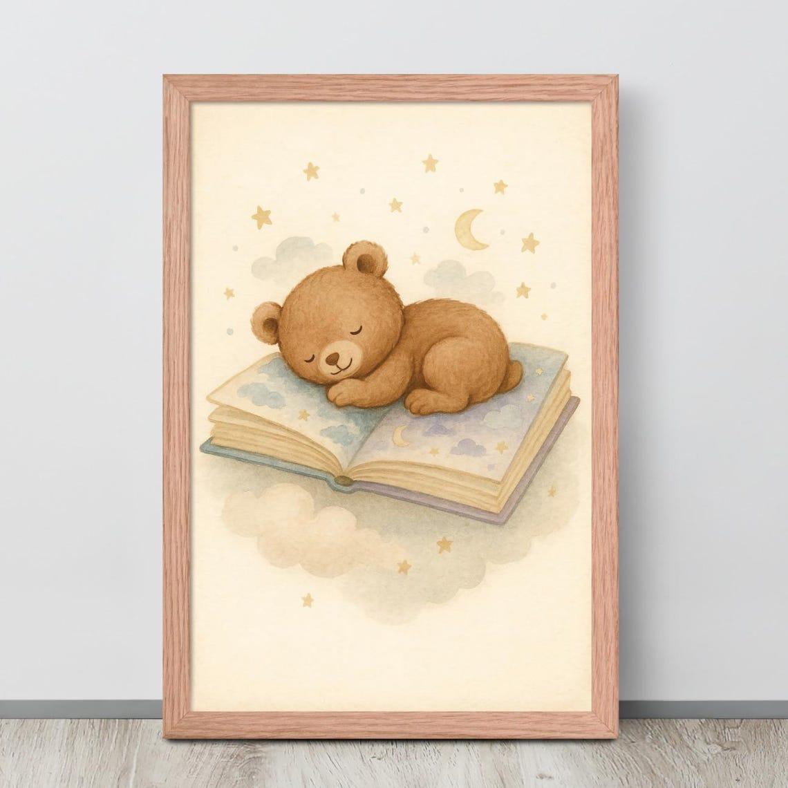Teddy Bear Dreamy Storybook, Nursery Decor Poster