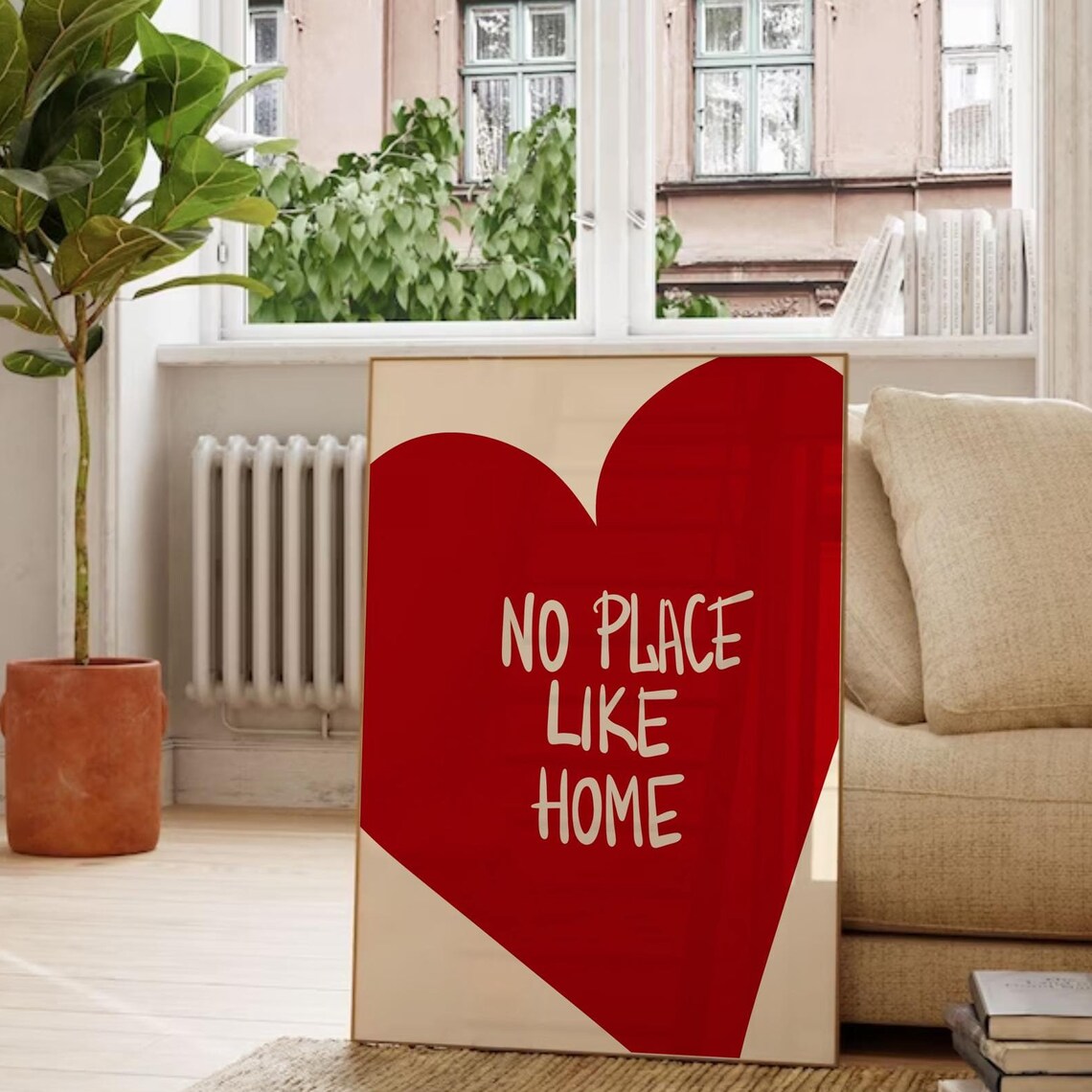 No Place Like Home Red Poster, Maximalist Decor