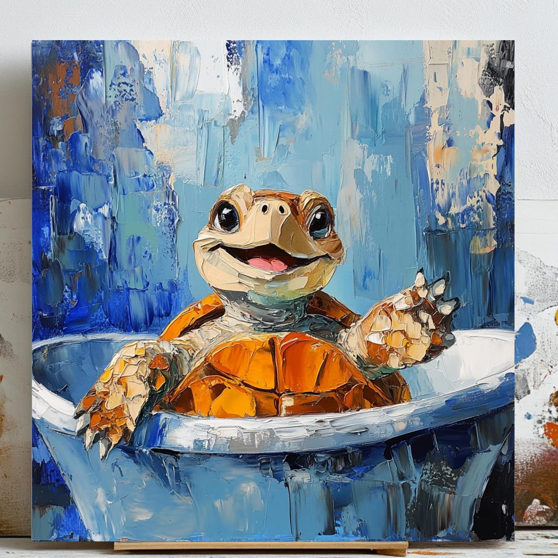 Turtle Poster, Funny Bathroom Decor