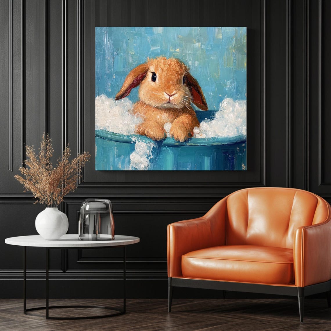 Rabbit In Bathtub Poster, Bathroom Nursery Decor - Image 3