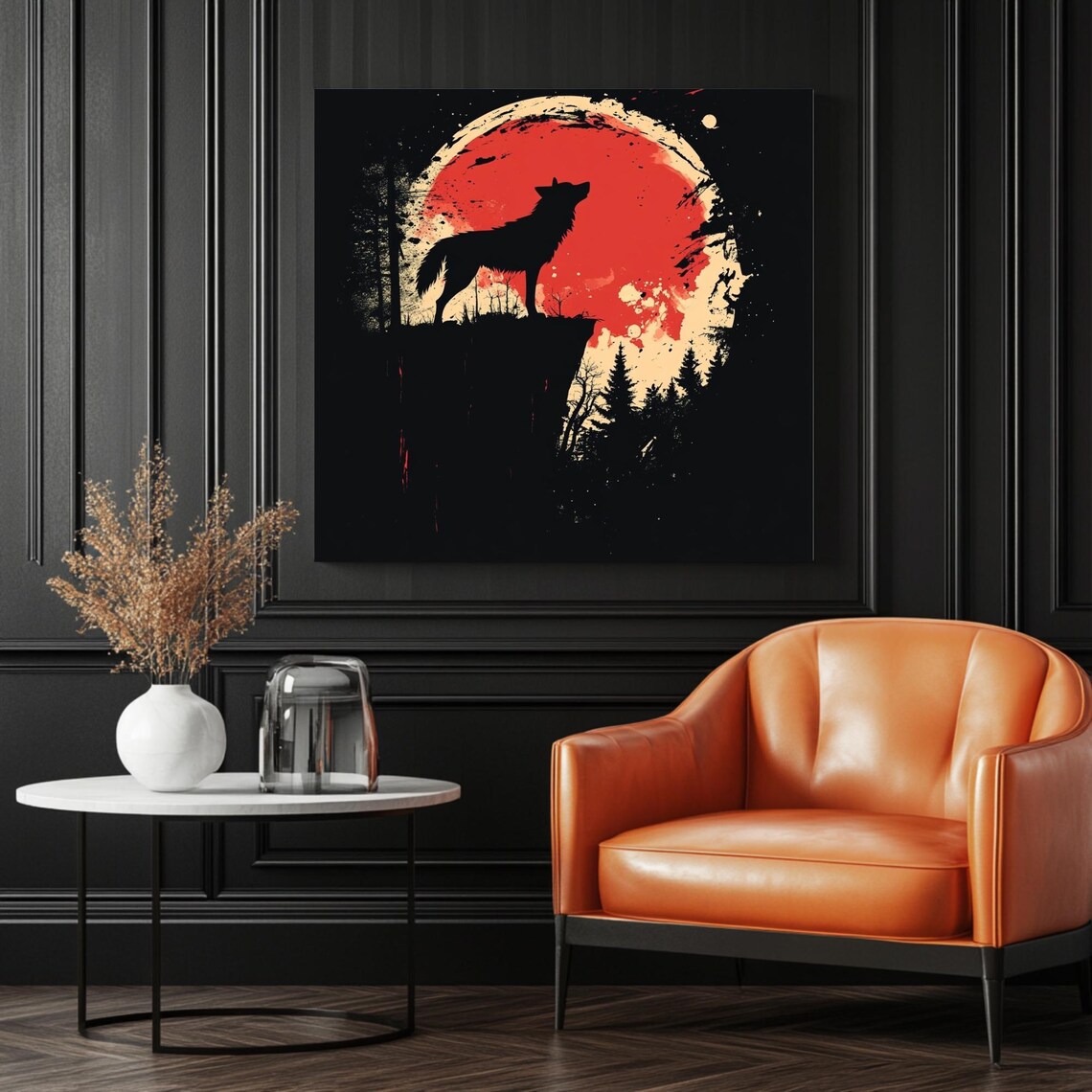 Howling Wolf, Modern Animal Decor Poster - Image 3