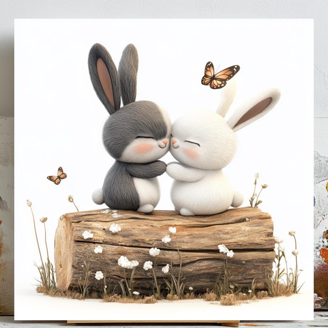 Love Bunny, Romantic Nursery Decor Art Print
