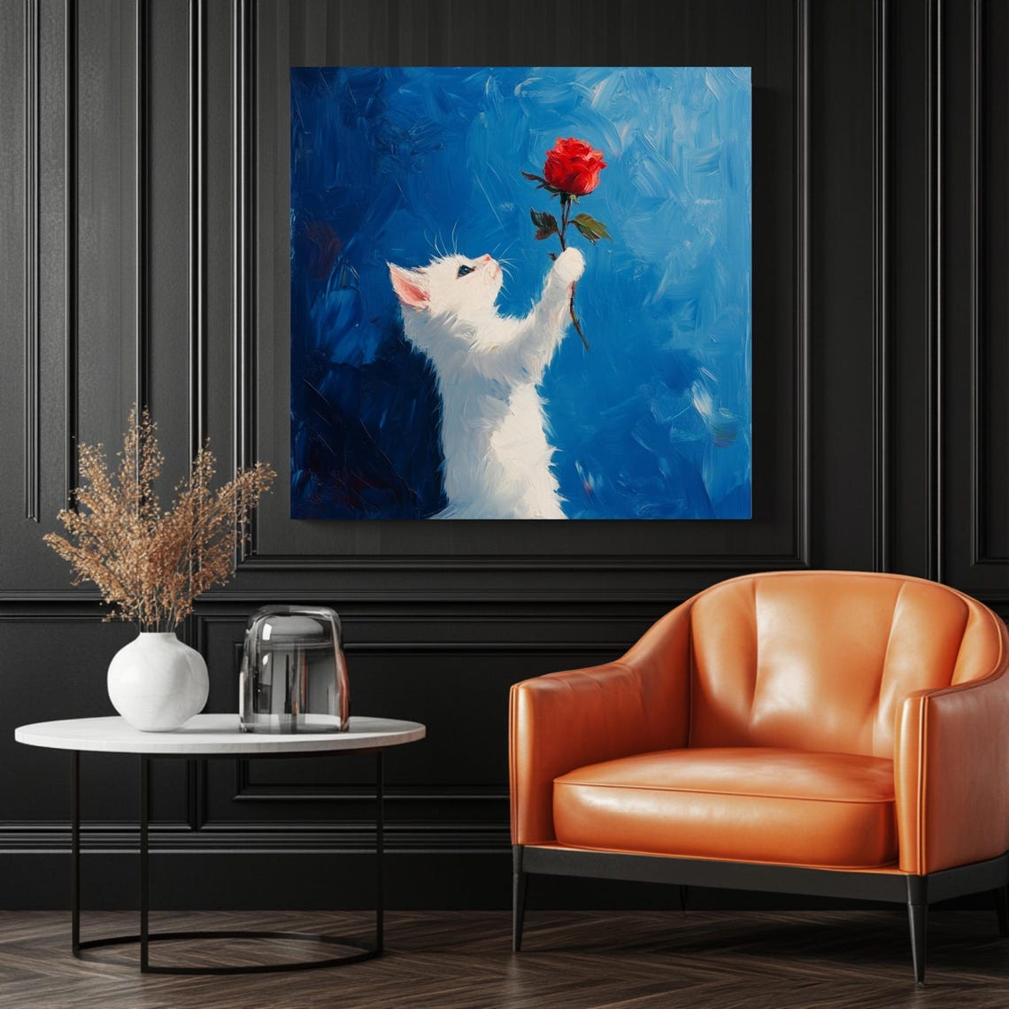 White Kitten Poster, Cute Cat Nursery Decor - Image 3