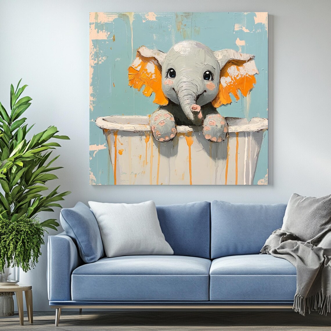 Elephant In Bathtub Poster, Bathroom Wall Decor - Image 2