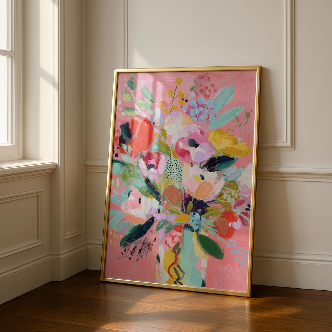 Flower Bouquet Abstract Colourful Art Print