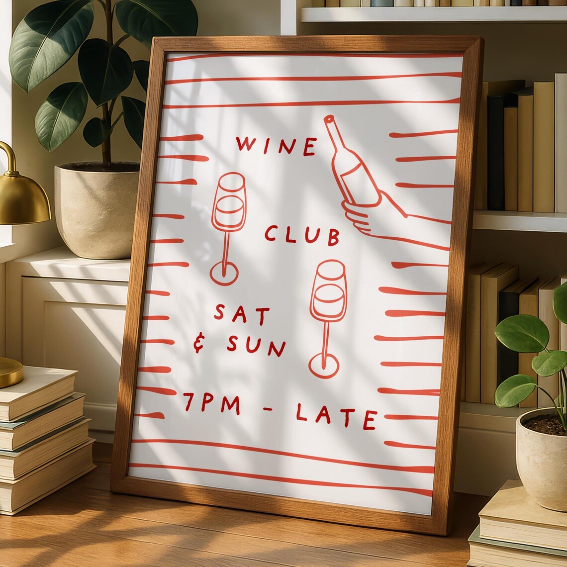 Wine Prints Decor, Minimalist Kitchen Cafe Art