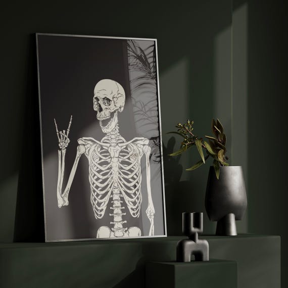 Skull Skeleton Gothic Emo Decor Poster