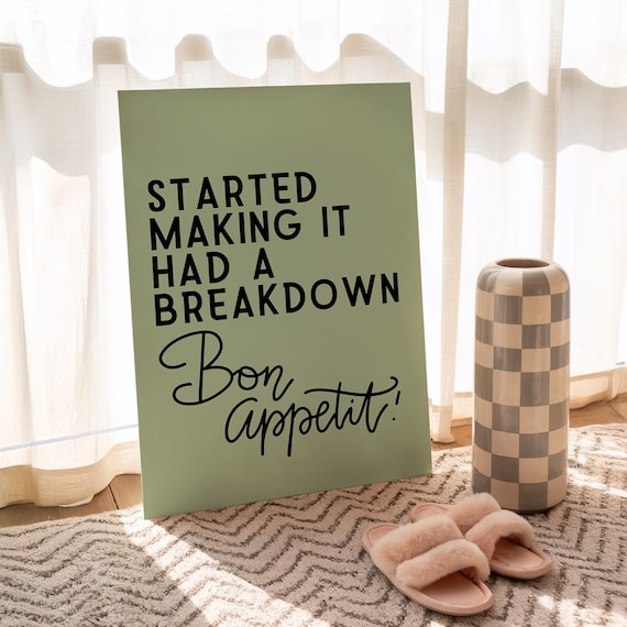 Bake Off Bon Appetit Funny Kitchen Art Print