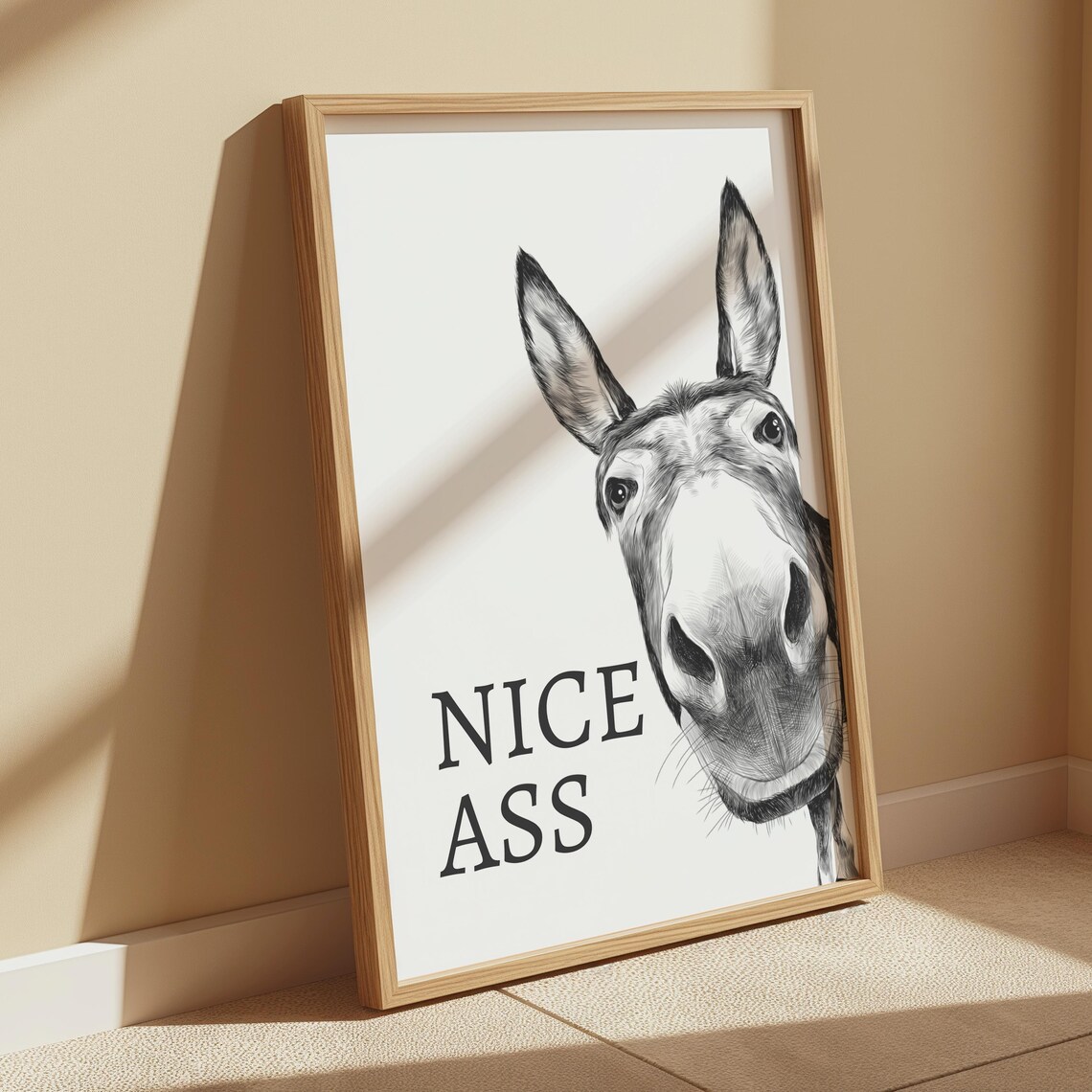 Nice Ass Donkey Bathroom Decor Funny Art Print