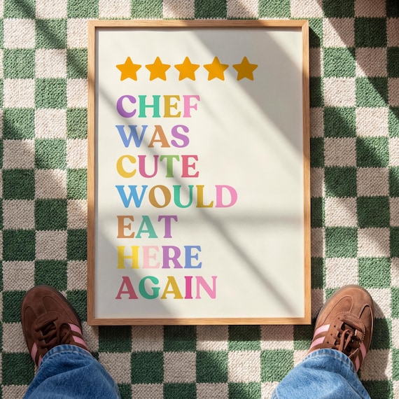 Funny Kitchen Review Art Print, Chef Gift