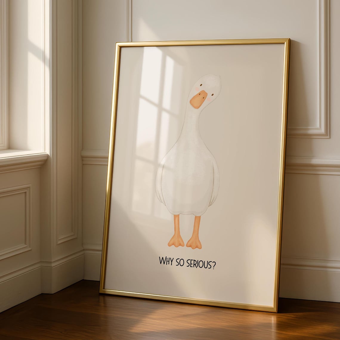 Silly Goose Why So Serious Quirky Animal Art Print