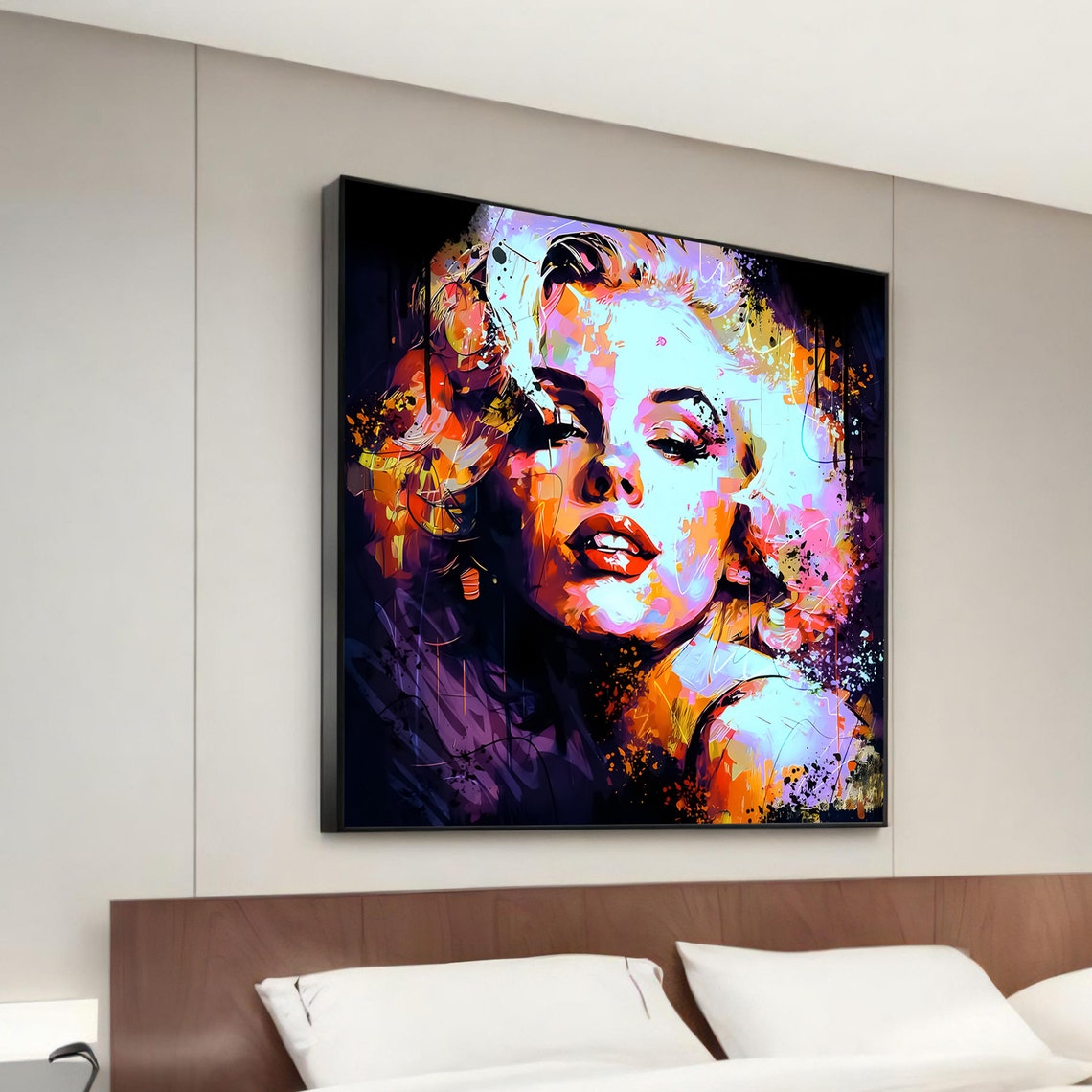 Iconic Marilyn Monroe Vibrant Color Splash Pop Art Canvas Poster